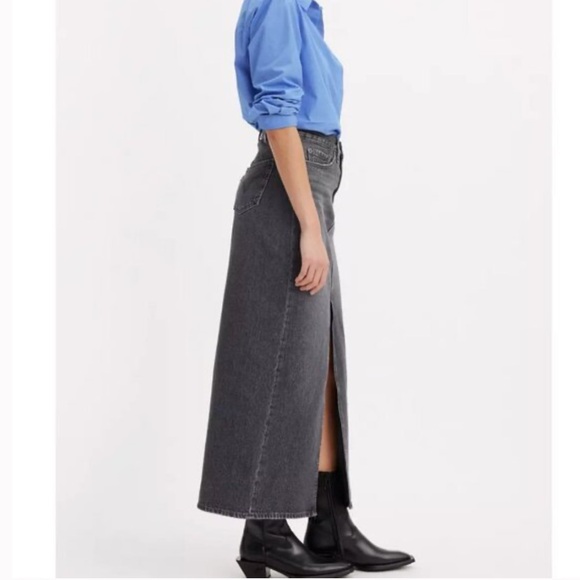 Levi’s | Women’s ‘Adventure Black’ Premium Denim Column Maxi Jean Skirt, size 30 - Picture 3 of 16